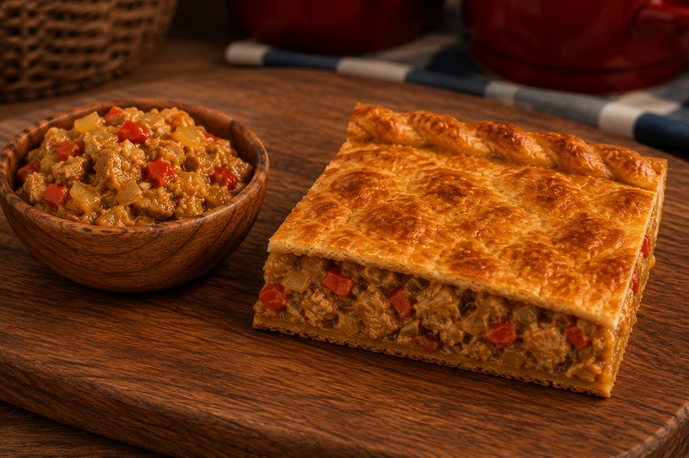 Empanada de lomo, corte