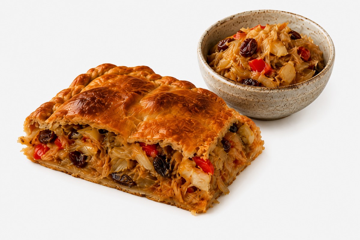 Empanada de bacalao, corte