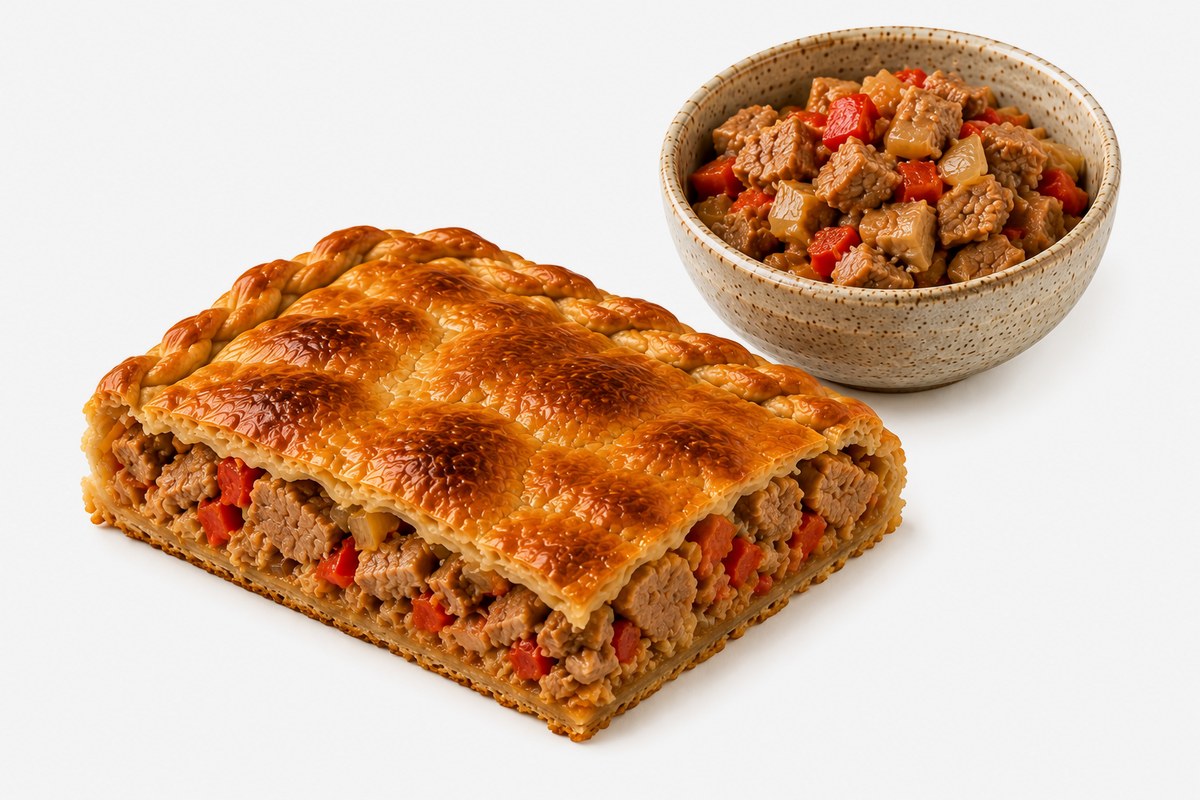 Empanada de lomo, corte